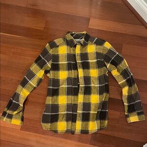 Empyre Yellow and Black Plaid Casual Shirt